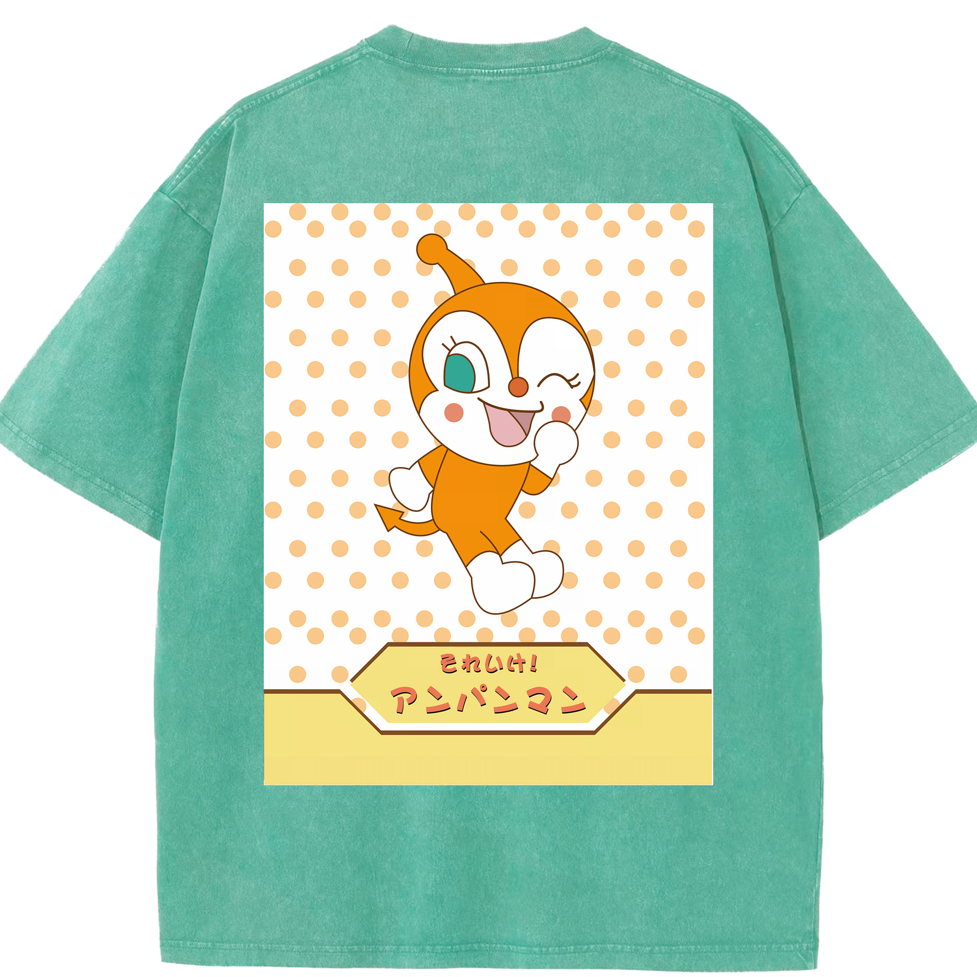（画像用） アンパンマン Anpanman 綿100% ヴィンテージ風 半袖Tシャツ（背面プリント）